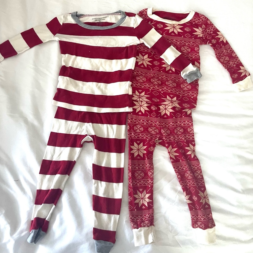 18 month Burt’s Bees Christmas pajamas, 100% organic cotton